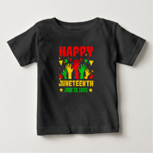 Lycklig Junetonde Gulten Black Red Grönt Händer T Shirt