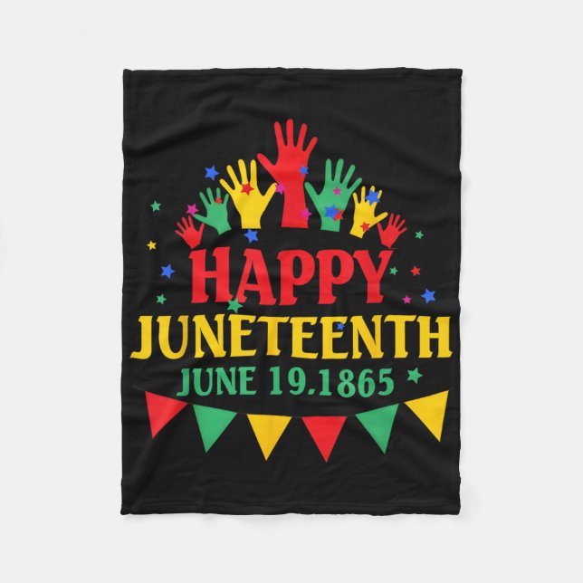 Lycklig Junttonde juni 19 1865 African American Bl Fleecefilt (Framsidan)
