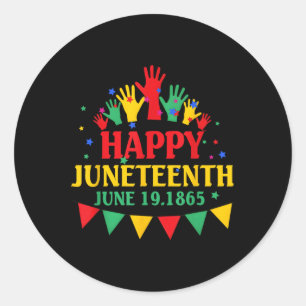 Lycklig Junttonde juni 19 1865 African American Bl Runt Klistermärke