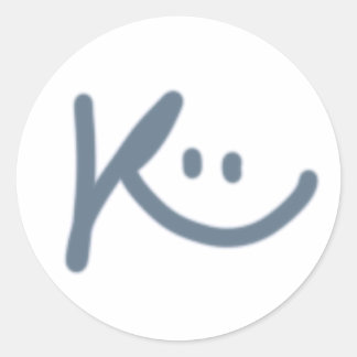 Lycklig_K-Logotypens klassiska rondepåtagare för  Runt Klistermärke