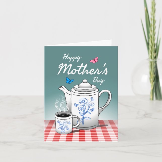 Lycklig kaffetid med mamma kort (Framsida)