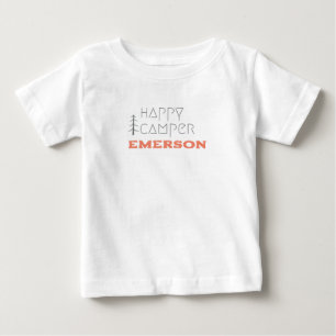 lycklig-kameran. Anpassat namn Baby T-Shirt