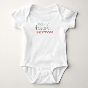 lycklig-kamper.Anpassat namn.Baby One-Biet Bodykos T Shirt