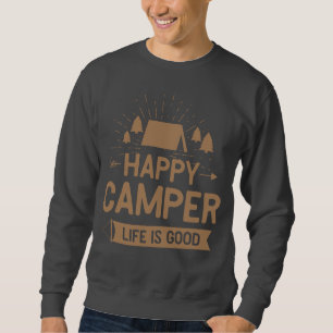 Lycklig kamper-livet är bra grått färg Manar Basic Lång Ärmad Tröja