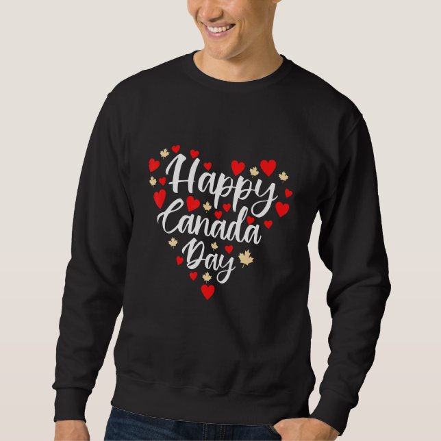 Lycklig Kanada, dag I Kärlek Kanada,, hjärtmaple L Lång Ärmad Tröja (Framsida)