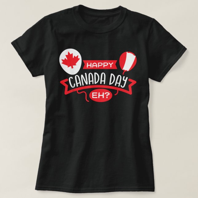Lycklig Kanada-dagen EH-nuny Maple Löv Kanadensisk T Shirt (Design framsida)