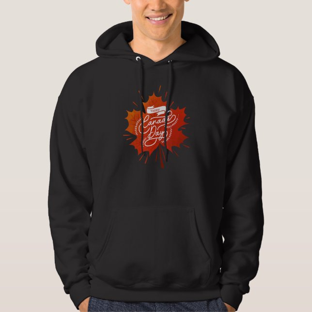Lycklig Kanada-dagen Hoodie (Framsida)