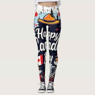 Lycklig Kanada-dagen Roligt Leggings