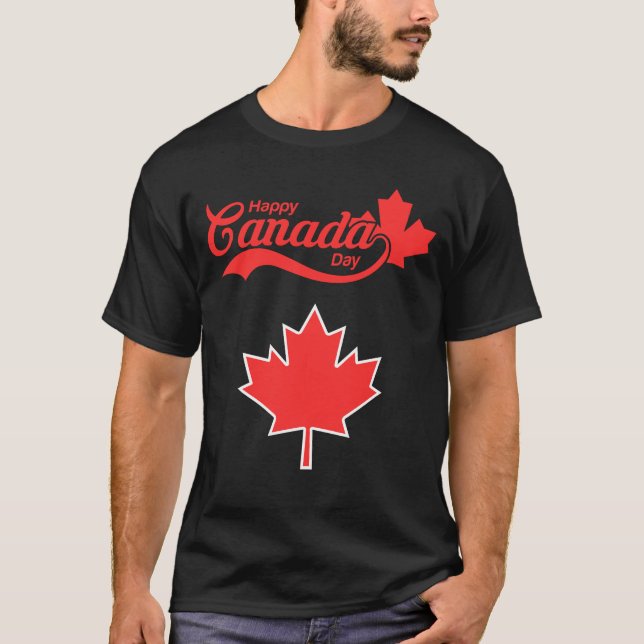 Lycklig Kanada-dagen T Shirt (Framsida)