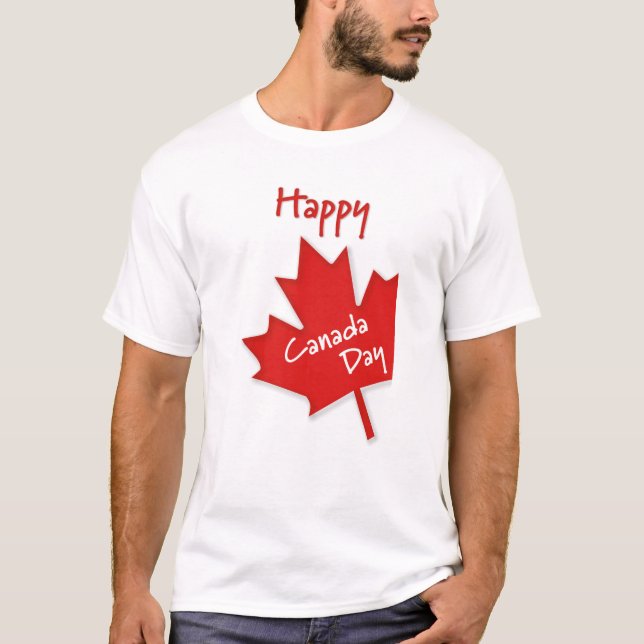 Lycklig Kanada T Shirt (Framsida)