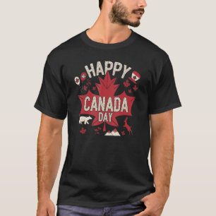 Lycklig Kanadadag Maple Löv Kanada Independence Da T Shirt