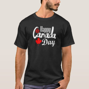Lycklig Kanadadag Maple Löv Kanadas Flagga i T Shirt