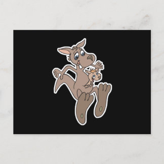 lycklig kangaroo och joey vykort