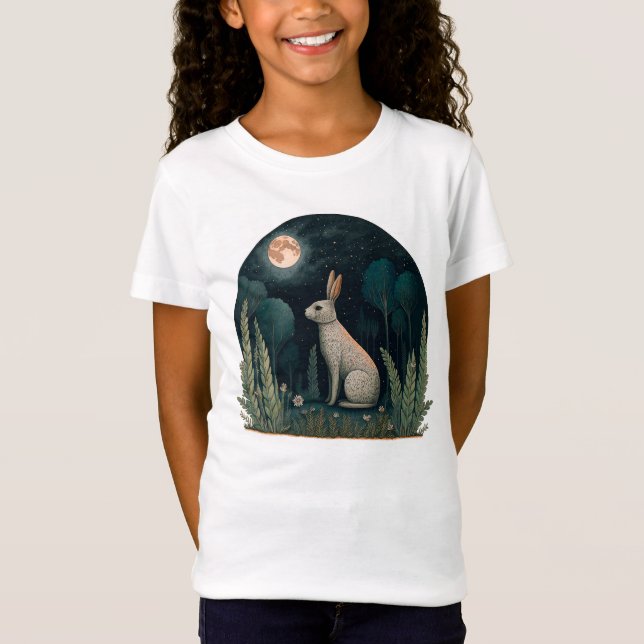 Lycklig-kanin i Moonlight T Shirt (Framsida)