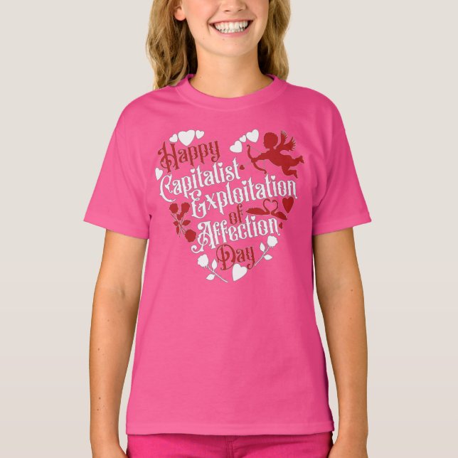 Lycklig kapitalistiskt utnyttjande av olycksdagen t shirt (Framsida)