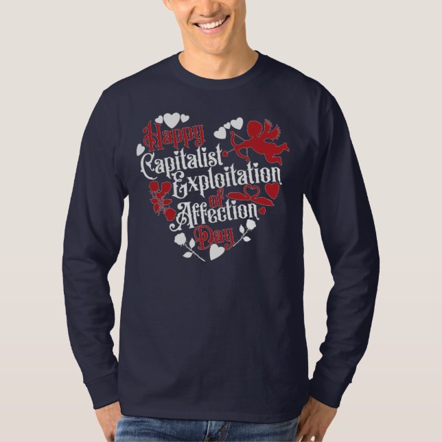 Lycklig kapitalistiskt utnyttjande av olycksdagen t shirt (Framsida)