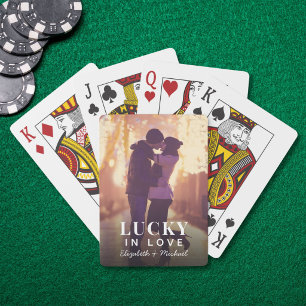 Lycklig kärlek anpassad bildspel casinokort