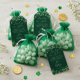 Lycklig kärlek bröllopsdusch på St. Patricks dag Presentetikett