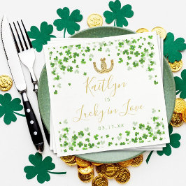 Lycklig kärlek bröllopsdusch på St. Patrick's Day Pappersservett