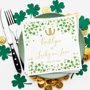 Lycklig kärlek bröllopsdusch på St. Patrick's Day Pappersservett