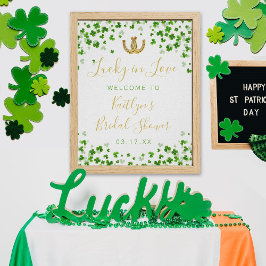 Lycklig kärlek bröllopsdusch på St. Patrick's Day Poster