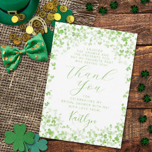 Lycklig kärlek bröllopsdusch på St. Patrick's Day Tack Kort
