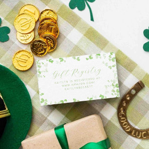 Lycklig kärlek bröllopsdusch på St. Patrick's Day Tilläggskort