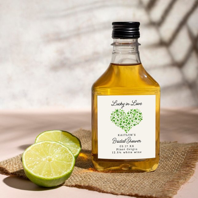 Lycklig kärlek bröllopsfest för St. Patrick's Day Vinflaska Etikett (Skapare uppladdad)