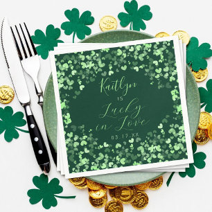 Lycklig kärlek bröllopsfest St. Patrick's Day Pappersservett
