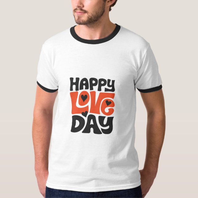 Lycklig kärlek dag t shirt (Framsida)