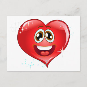 Lycklig Kärlek Heart Emoji Vykort