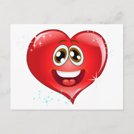 Lycklig Kärlek Heart Emoji Vykort