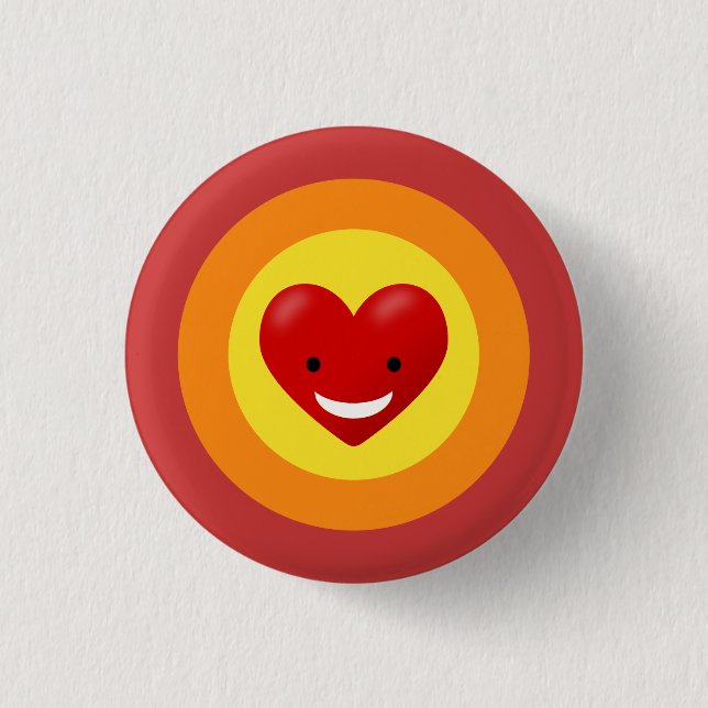 Lycklig Kärlek Heart Knapp (Framsida)