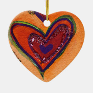 Lycklig Kärlek Hearts Anpassningsbar Helgdag Gift  Julgransprydnad Keramik