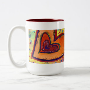 Lycklig Kärlek Hearts Art Anpassningsbar Coffee Mu Två-Tonad Mugg