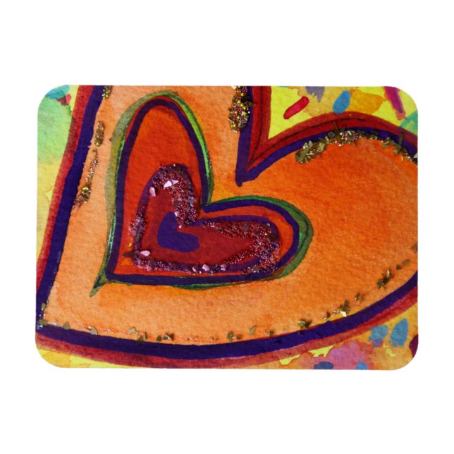 Lycklig Kärlek Hearts Art Infridge Magnet (Horisontell)