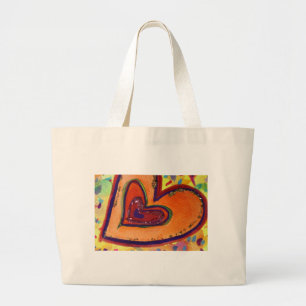 Lycklig Kärlek Hearts Art Inspirational Tote Bag Jumbo Tygkasse