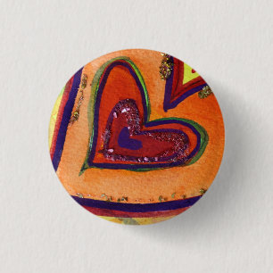 Lycklig Kärlek Hearts Art Painting Lapel Pin-knapp Knapp