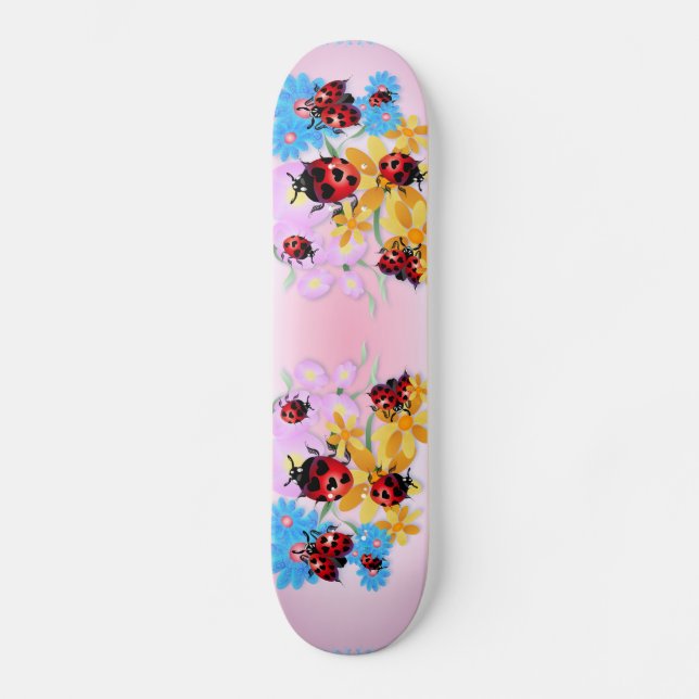 Lycklig-Kärlek nyckelpigaSkateboard Mini Skateboard Bräda 18,5 Cm (Framsida)