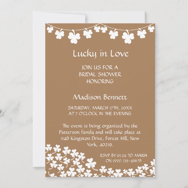 Lycklig kärlek St. Patrick's Day BABYShower KORT (Framsida)