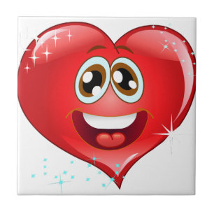 Lycklig kärlekhjärta Emoji Kakelplatta