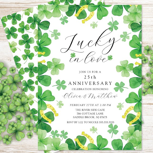Lycklig kärleks Shamrock årsdag Invitation Inbjudningar (Skapare uppladdad)