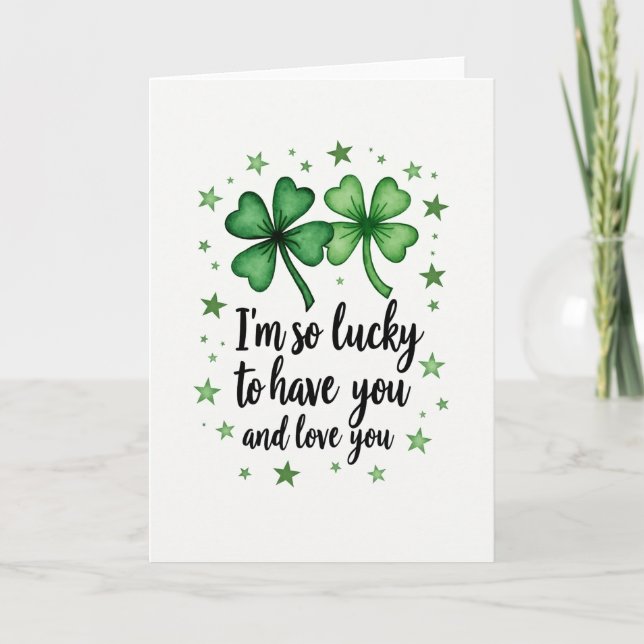 Lycklig kärleks Shamrock Stjärnkort Kort (Framsida)