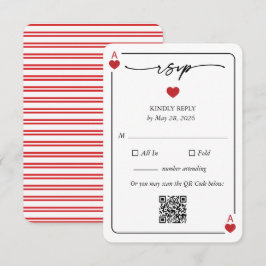Lycklig kärleksbröllop RSVP-kort med QR-alternativ Inbjudningar