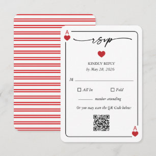 Lycklig kärleksbröllop RSVP-kort med QR-alternativ Inbjudningar