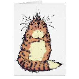 Lycklig katt hälsningskort