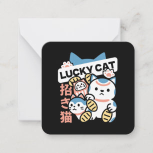 Lycklig Katt Konst – Maneki Neko med Guldmynt Anteckningskort