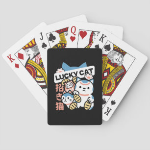 Lycklig Katt Konst – Maneki Neko med Guldmynt Casinokort