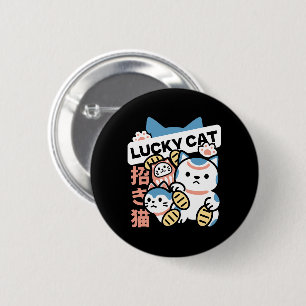 Lycklig Katt Konst – Maneki Neko med Guldmynt Knapp