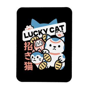 Lycklig Katt Konst – Maneki Neko med Guldmynt Magnet